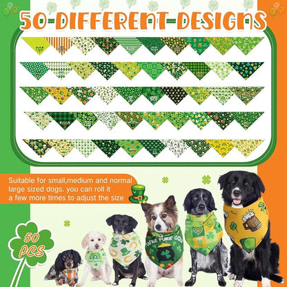 Chunful 50 Pcs St. Patrick's Day Dog Bandanas Bulk - Image 4
