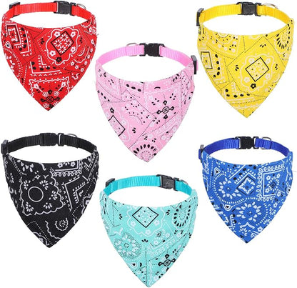 6 Pcs Cat Bandana, Adjustable Pet Bandana Collars by Unknown