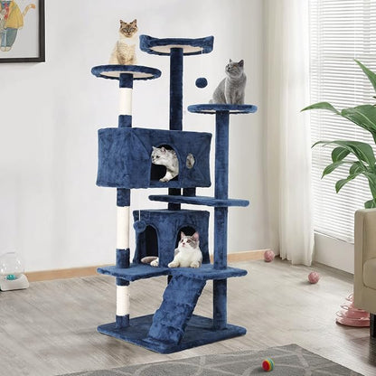 Heavy Duty Cat Tree Tower, Cat Condo, Hanging Ball by BORGEBY