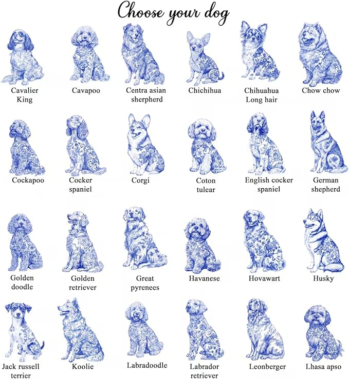 Custom Puppy Portrait Jewelry Dish, Toile De Jouy Pet Ring Dish, Personalized - Image 5