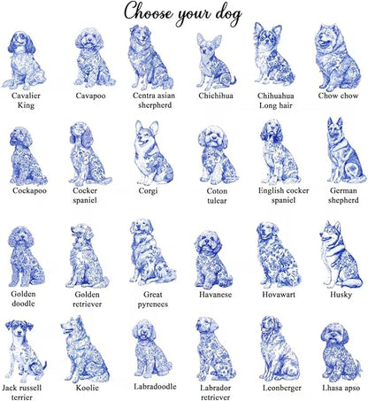 Custom Puppy Portrait Jewelry Dish, Toile De Jouy Pet Ring Dish, Personalized - Image 5