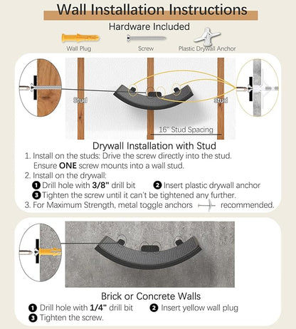 Gray Cat Wall Shelf with Grey Sisal Mat, Curved Cat Bed - Image 7