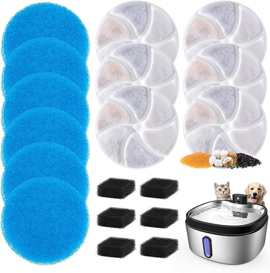 6 Set Cat Water Fountain Replacement Filter Only by KWUY