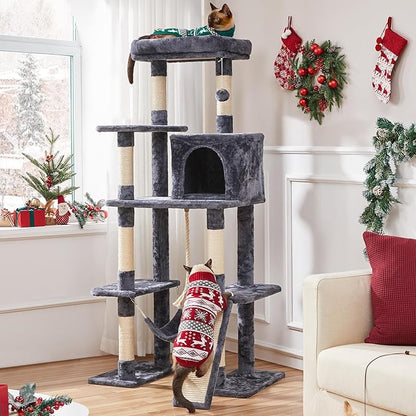 Yaheetech Large Multi-Level Cat Tree, 63 Inches Tall - Image 2