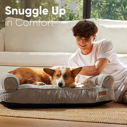 FUKUMARU Dog Couch Bed, Corduroy Cozy Cat Bed - Image 3