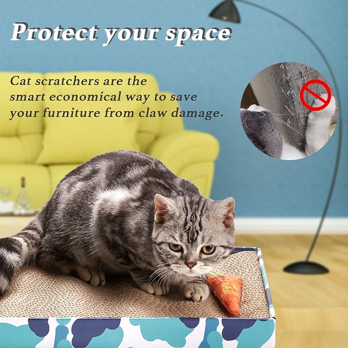 PEEKAB Cat Scratcher Cardboard Reversible Scratching Board Kitty Corrugated - Image 3