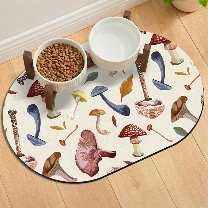 24''x16'' Absorbent Dog Food Mat, No Stains Quick Dry Pet Water Mat Protect by METEOROCK