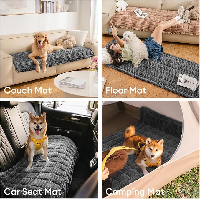 FUNNY FUZZY Pet Couch Covers for Sofa, Flannel Dog Couch Cover for Dogs Washable - Image 5