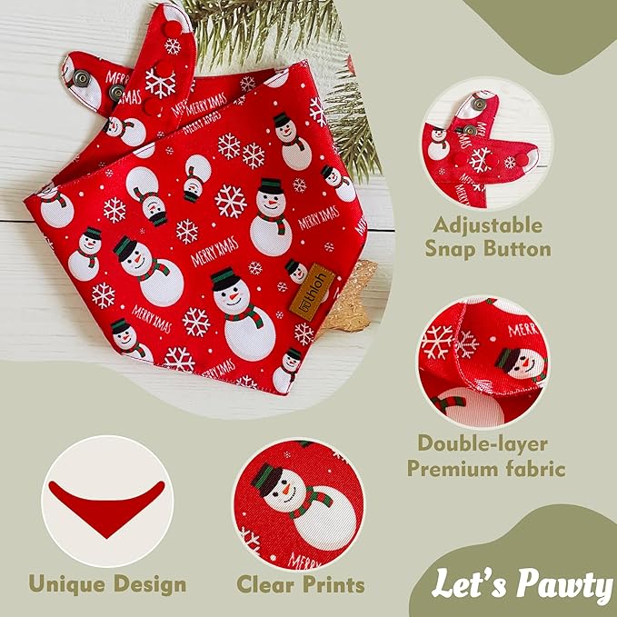 Christmas Dog Bandanas with Snap Button - Image 3