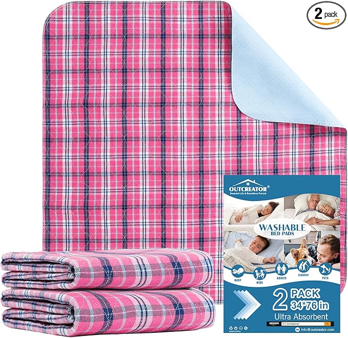 OUTCREATOR® Washable Bed Pads 34" x 76" by OUTCREATOR