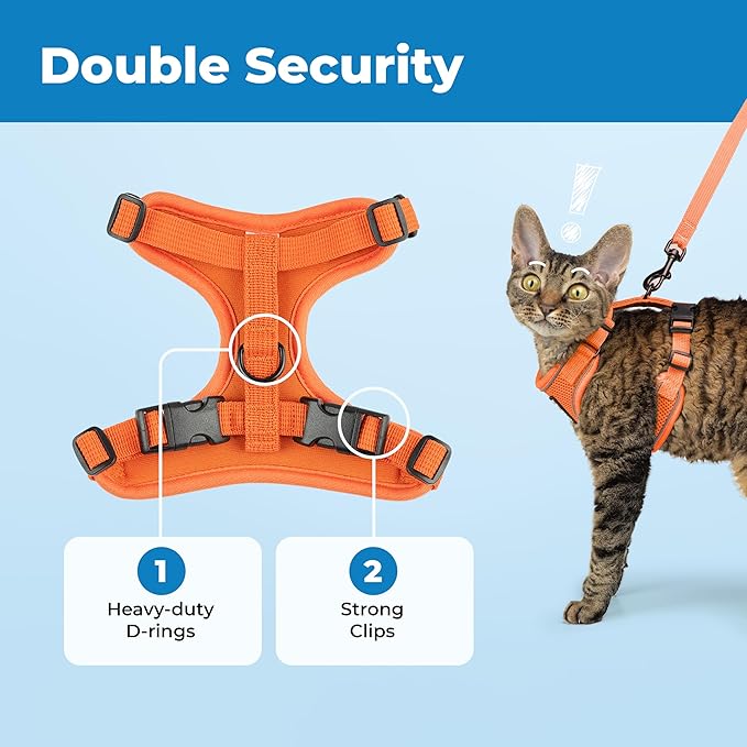 Voyager Escape-Proof Step-in Lock Cat Harness & 5ft Neoprene-Handle Leash Set - Image 5