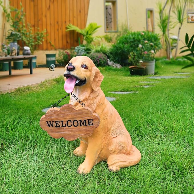 Golden Retriever Statue Outdoor Decorations – Dog Statues Outdoor Sitting by Unknown