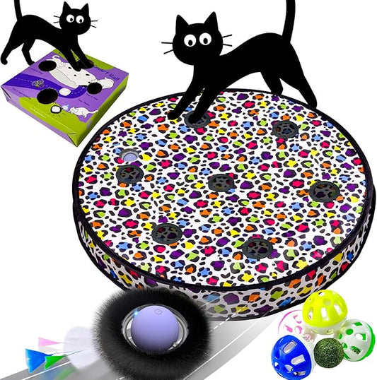 ORSDA Cat Toys for Indoor Cats, Interactive Activated Moving Ball in 7 Holes Mat by ORSDA