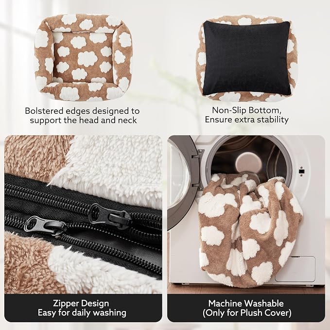 JOEJOY Small Dog Bed for Small Dogs, Rectangle Washable Orthopedic Dog Bed - Image 4