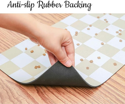 Ralxion Checkered Dog Feeding Mat, Absorbent Mats - Image 4