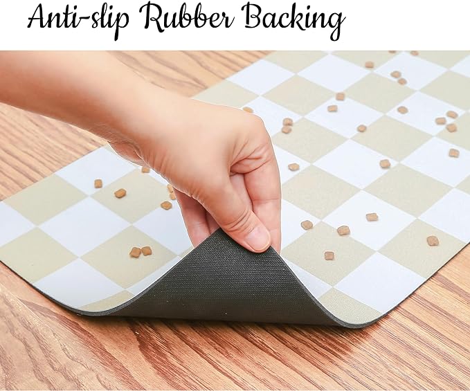 Ralxion Checkered Dog Feeding Mat, Absorbent Mats - Image 5