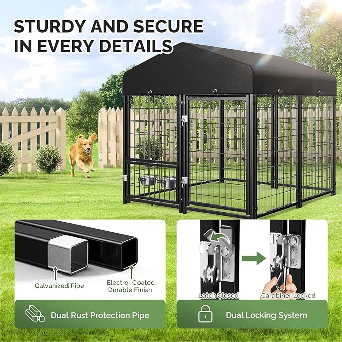 Sino Luban 2PCS Outdoor Dog Kennel Outside Run - Image 3