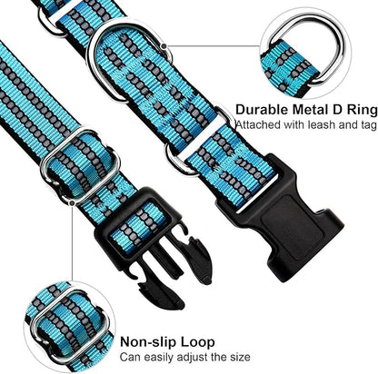 Martingale Dog Collar, Adjustable Nylon Reflective Collar - Image 3