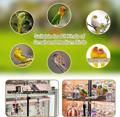 16-63 Inch Height Adjustable Bird Perch Pepper Wood Parrot Training Perch Stand - Image 7