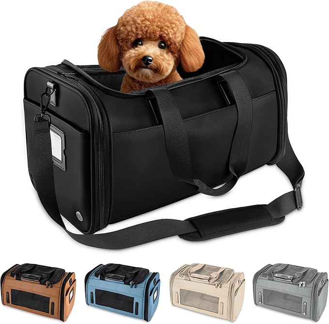 TSA Airline Approved PU Leather Luxury Pet Carrier by CITRUSY