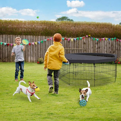 Dog Pen Pet Playpen Dog Fence Indoor Foldable Metal Wire Exercise Puppy Play - Image 3