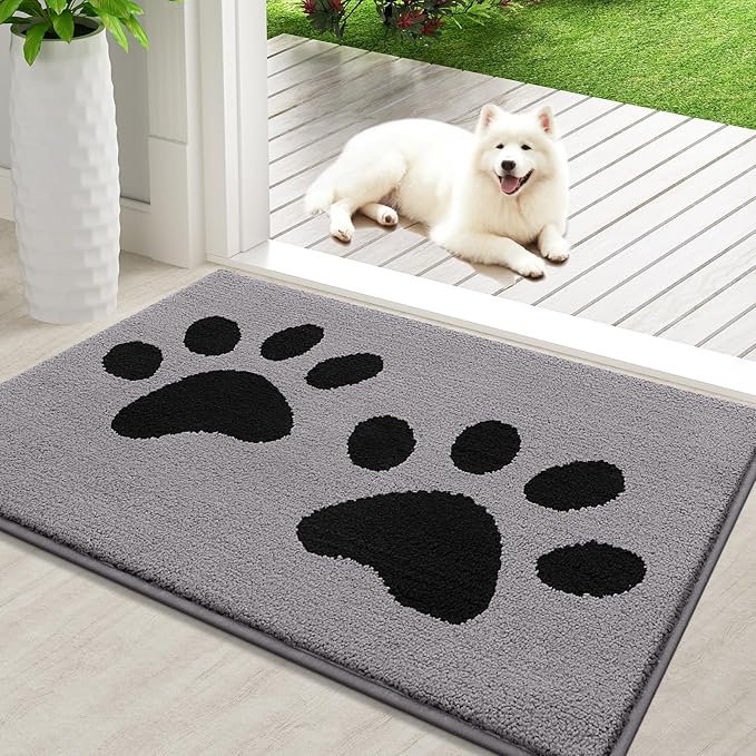 Buganda Dog Door Mat for Muddy Paws, Absorbent Dirt Trapper Washable Indoor by Buganda