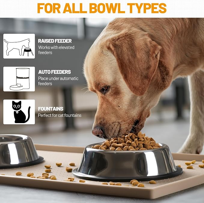 Hubulk Dog Feeding Mat, 100% Waterproof Food Grade Silicone Pet Food and Water - Image 6