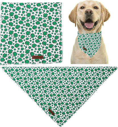 St. Patrick's Dog Bandana, UP URARA PUP Shamrock Triangle Bid Scarf - Image 4
