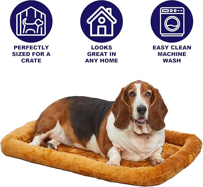 MidWest Homes for Pets QuietTime Dog Bed – Cinnamon Faux Fur Bolster, - Image 3