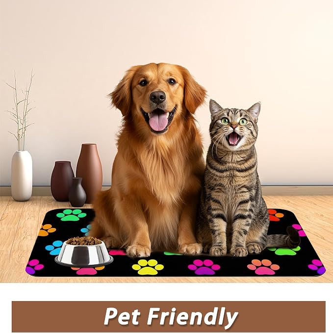 Cat Gradient Paw Print Dog Food Mat - Image 6