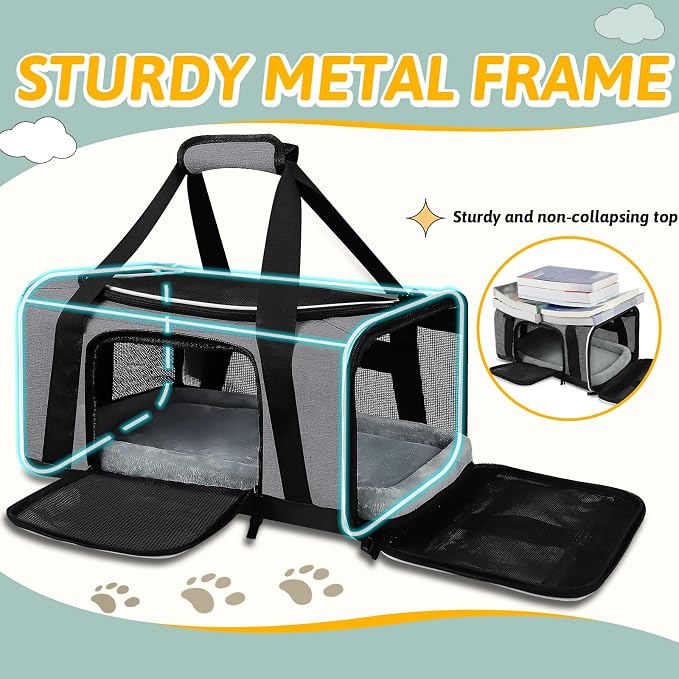 Petskd Pet Carrier 17x11x9.5 Alaska Airline Approved, Pet Travel Carrier Bag - Image 6