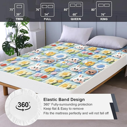 Waterproof Mattress Protector King, Fitted Sheet Style Breathable Mattress Cover - Image 5