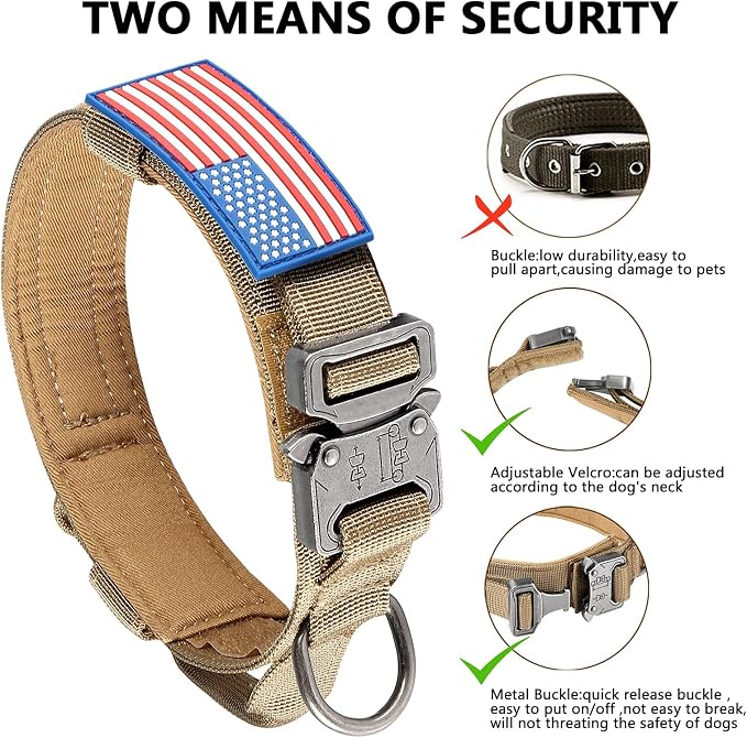 DAGANXI Tactical Dog Collar, Adjustable Military Training Nylon Dog Collar - Image 5
