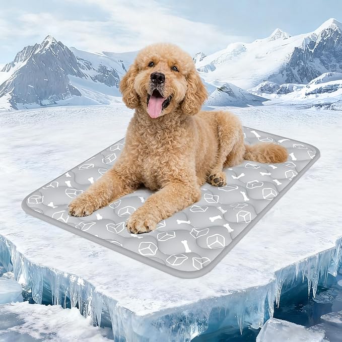 Rywell Dog Cooling Mat 2.0, Elegant Grey, Extended Cooling by Rywell