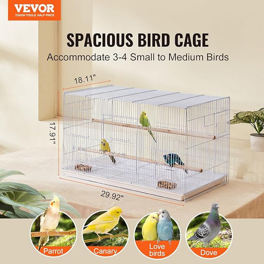 VEVOR 30-inch Flight Bird Cage, Stackable Bird Cage - Image 2