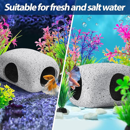 CousDUoBe 13Pcs Aquarium Hideaway Rock Cave Fish Tank Decorations quarium - Image 6