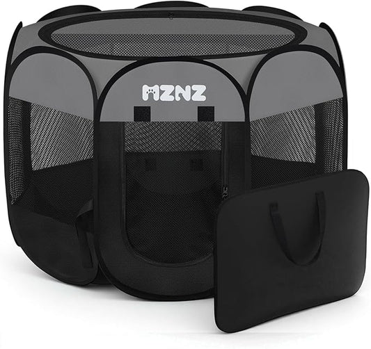 Dog Cat Playpen, Portable Puppy Pet Crate Indoor by MZNZ