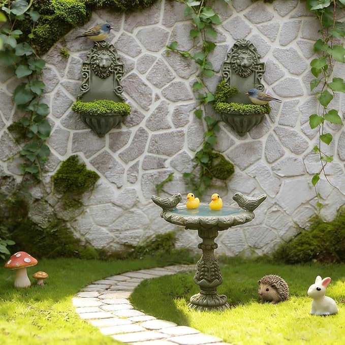 iLAND 1/12 Scale Fairy Garden Accessories Outdoor Miniature Birdbath Fountain & by ILANDTradingCoLtd