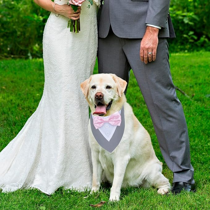 ADOGGYGO Formal Dog Tuxedo Wedding Pet Bandana Collar - Image 3