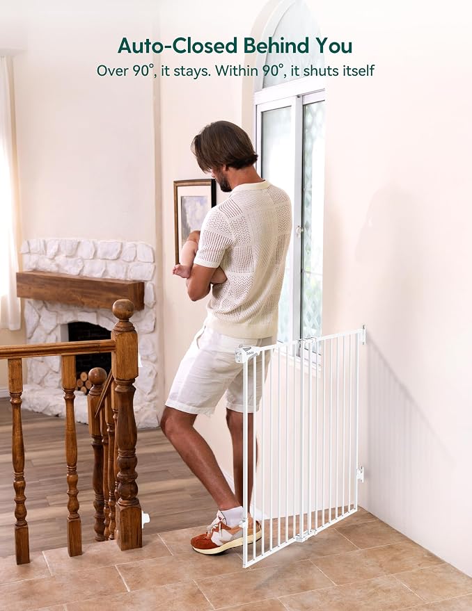 Babelio Baby Gate for Stairs, Kitchen & Doorways, No Bottom Bar| Easy Install| - Image 6
