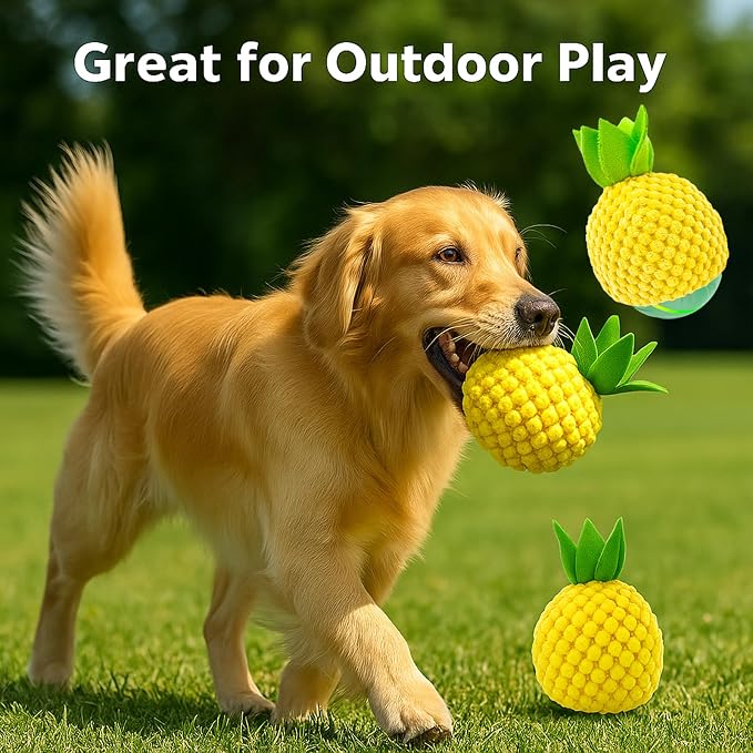 2Pcs Dog Ball Covers – Plush Tomato & Pineapple Sleeves - Image 4