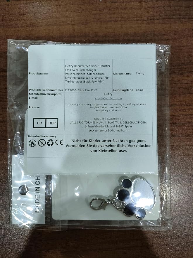 Custom Pet Photo Keychain Personalized Photo Pawprint Dog Tag Keychain Engraved - Image 7