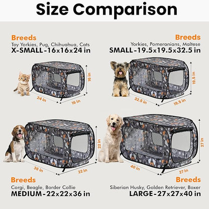 Beatrice Home Fashions Portable, Collapsible, Pop Up Kennel Travel Cat and Dog - Image 3