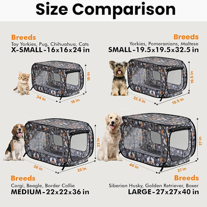 Beatrice Home Fashions Portable, Collapsible, Pop Up Kennel Travel Cat and Dog - Image 3