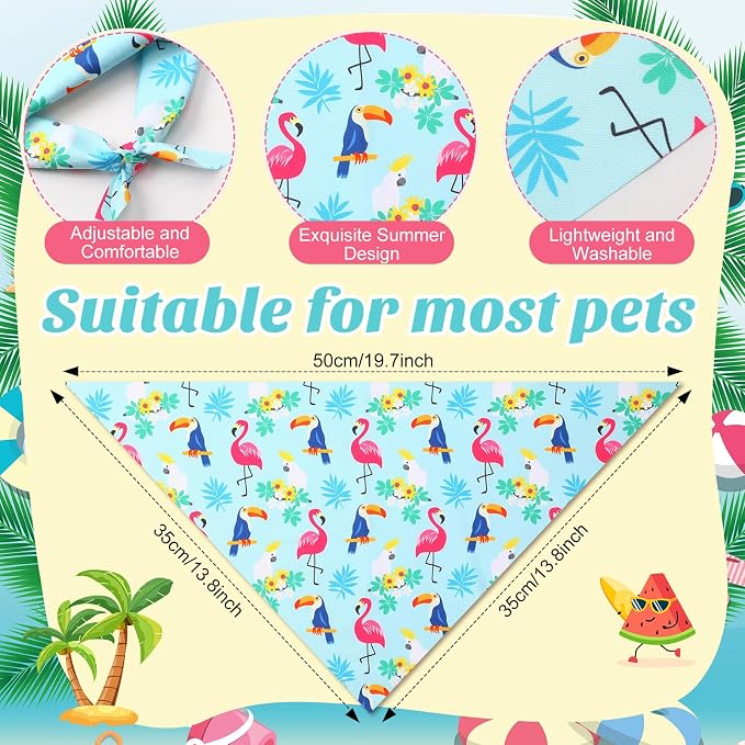 Weewooday 50 Pcs Hawaiian Dog Bandanas Bulk - Image 3