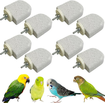 PINVNBY 8 PCS Bird Perch Bird Beak Grinding Stone Calcium Mineral Parrot Perch by PINVNBY