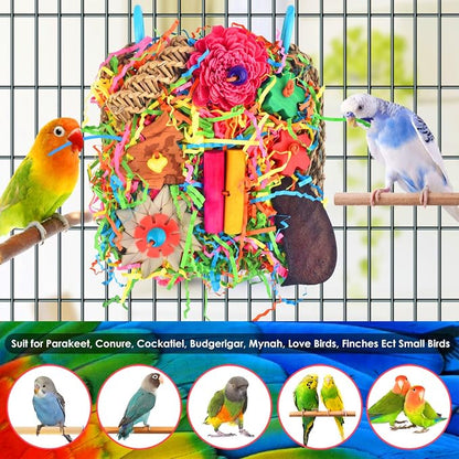 KATUMO Bird Toys, Parakeet Toys Bird Grass Mat Parrot Shredder Toys Lovebird - Image 7