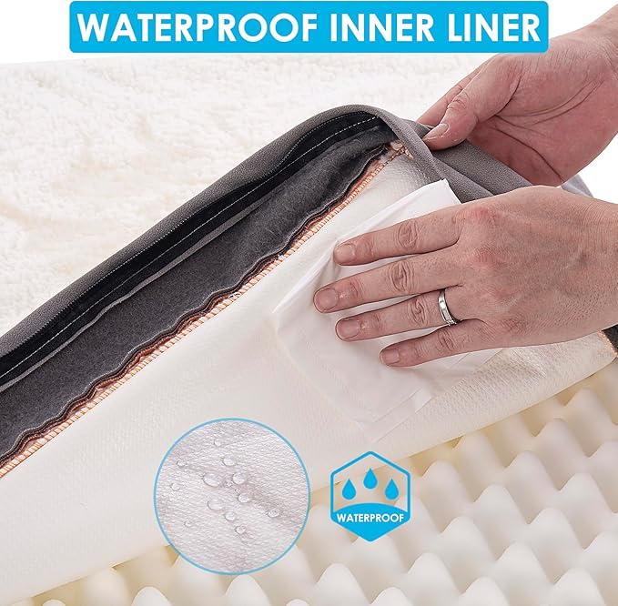 Sunheir Orthopedic Dog Bed for Medium Dogs, Waterproof Deluxe Plush Dog Crate - Image 3