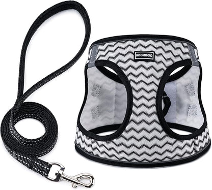 BOOMIBOO Dog Harness with Leash Set, No Pull Adjustable Reflective Step-in by BOOMIBOO
