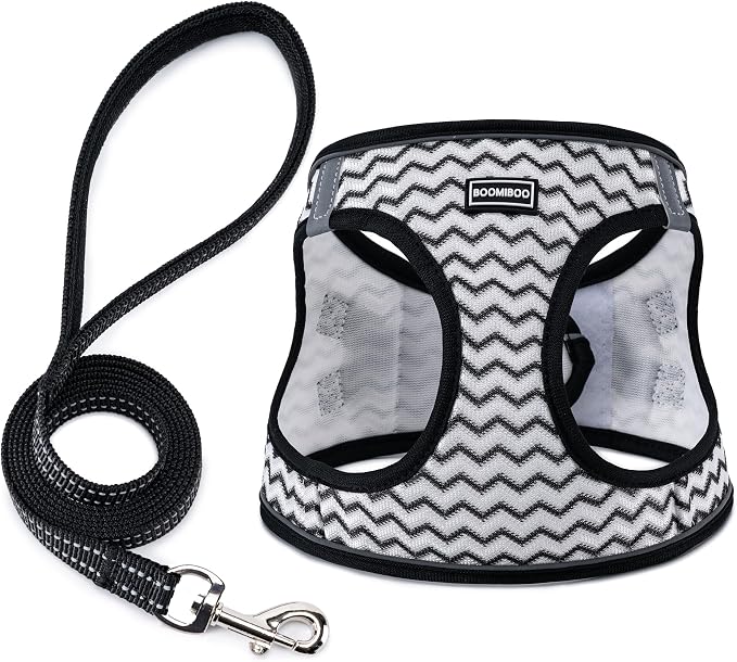 BOOMIBOO Dog Harness with Leash Set, No Pull Adjustable Reflective Step-in by BOOMIBOO